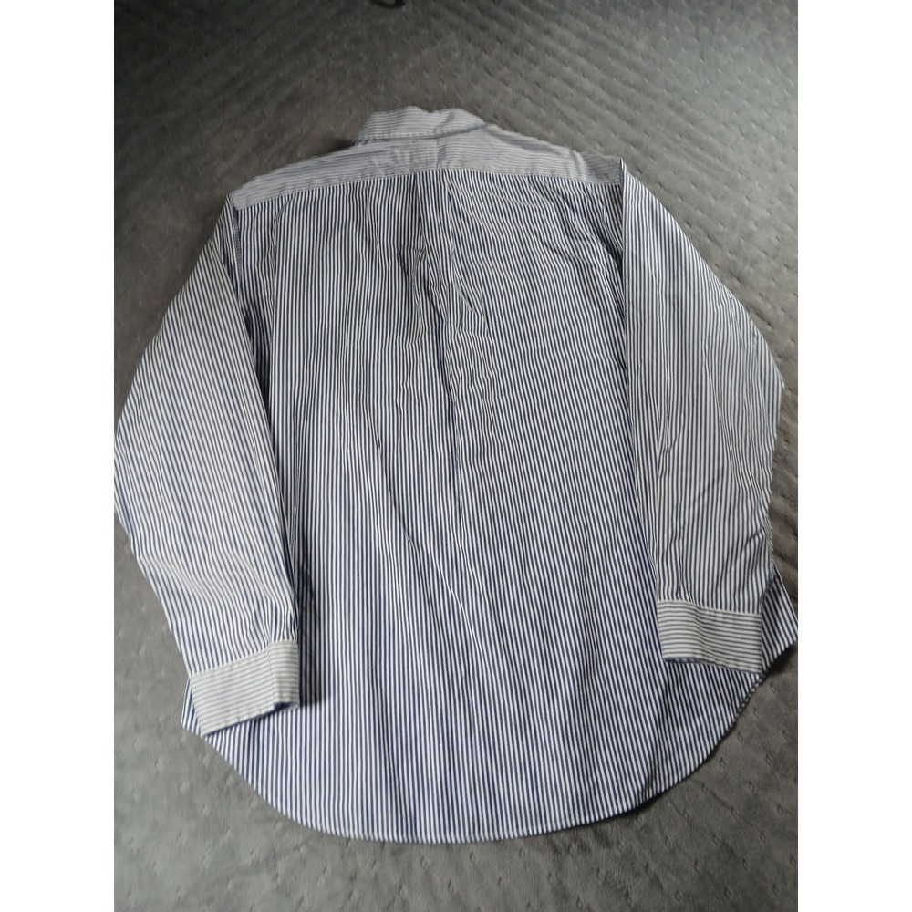 Ralph Lauren Mens Classic Fit Striped Button Down Shirt Blue White 17 34/35 L XL - Picture 6 of 6